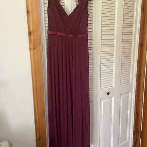 David's Bridal Maroon Maxi Dress